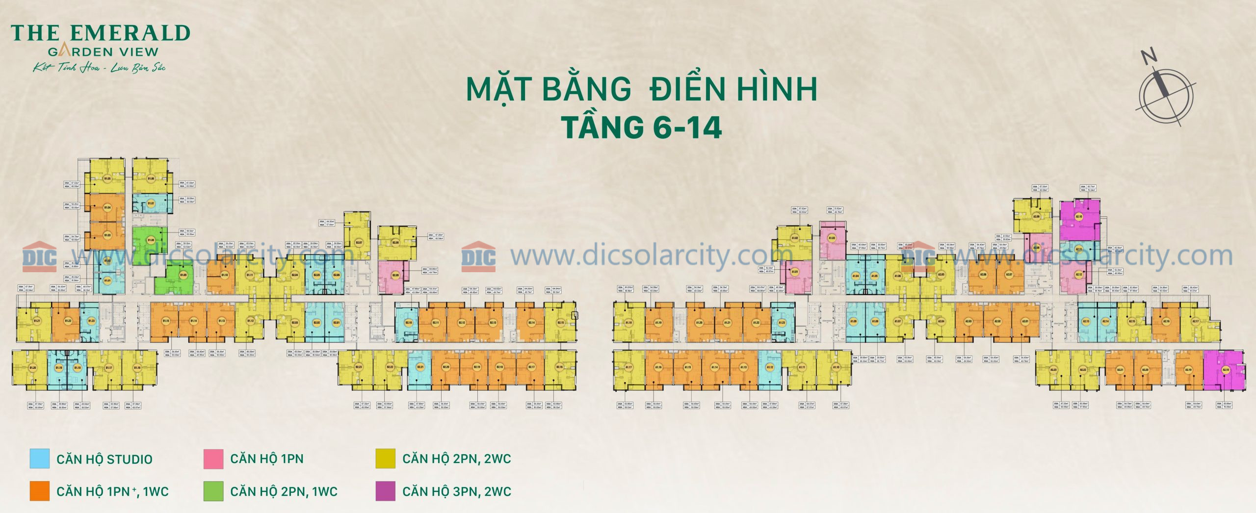 Mặt Bằng The Emerald Garden View_tầng 6-14